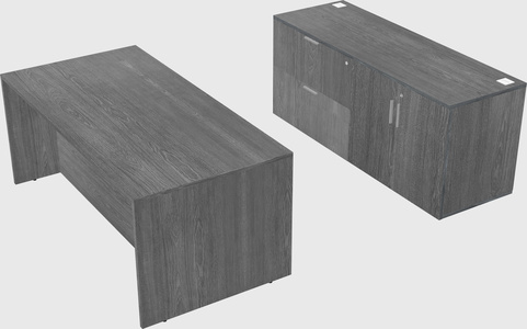 Parallel desk with credenza