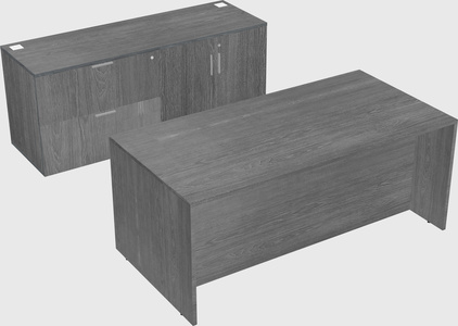 Parallel desk with credenza