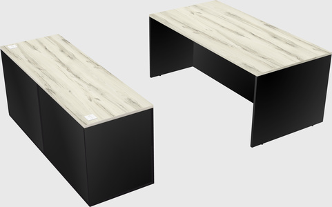 Parallel desk with credenza