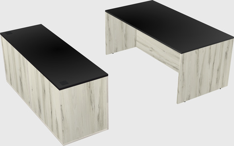 Bureau parallèle avec crédence