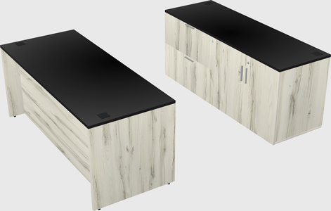 Parallel desk with credenza