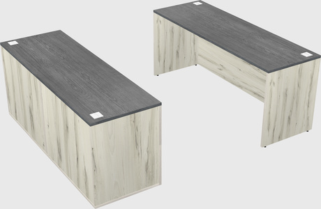 Parallel desk with credenza