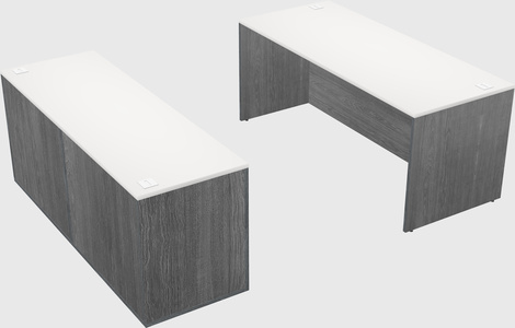 Parallel desk with credenza