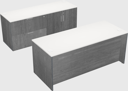 Parallel desk with credenza