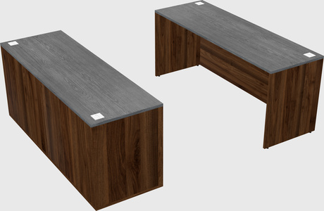 Parallel desk with credenza