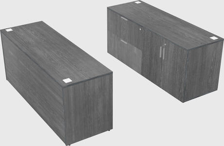 Bureau parallèle avec crédence