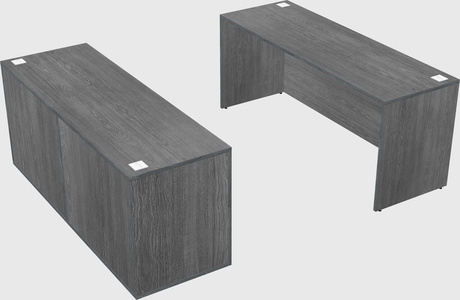 Bureau parallèle avec crédence