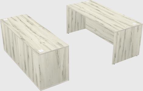 Parallel desk with credenza