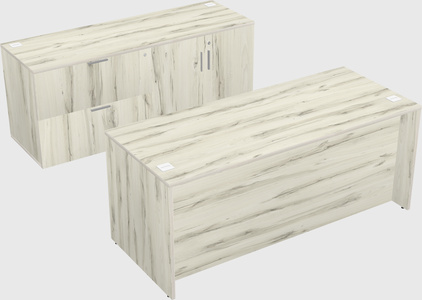 Parallel desk with credenza
