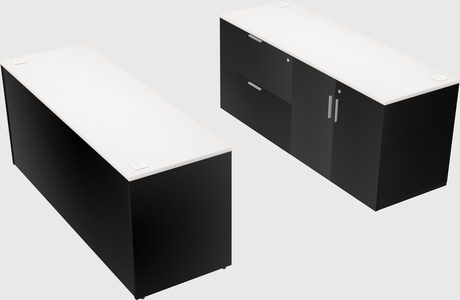 Parallel desk with credenza