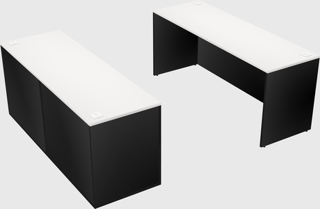 Parallel desk with credenza