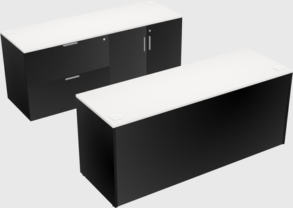 Parallel desk with credenza