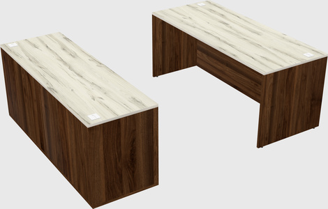 Parallel desk with credenza