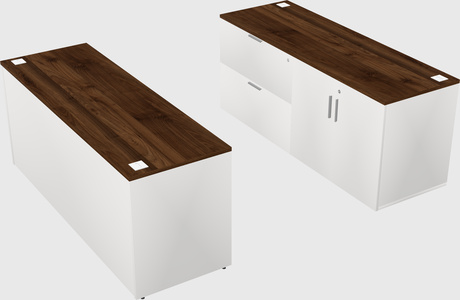 Parallel desk with credenza