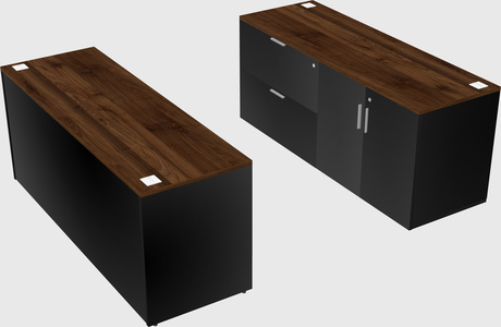 Bureau parallèle avec crédence