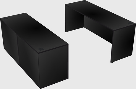 Parallel desk with credenza