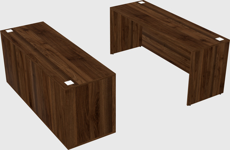 Parallel desk with credenza