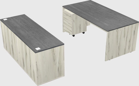 Parallel desk with credenza