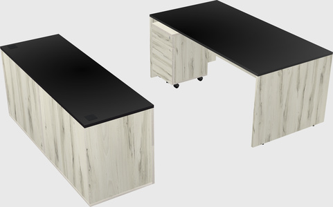 Parallel desk with credenza