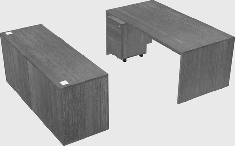 Bureau parallèle avec crédence