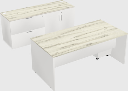 Parallel desk with credenza