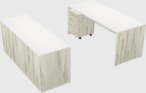 Parallel desk with credenza