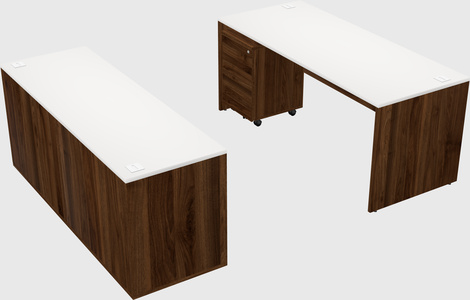 Parallel desk with credenza