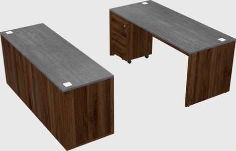 Parallel desk with credenza