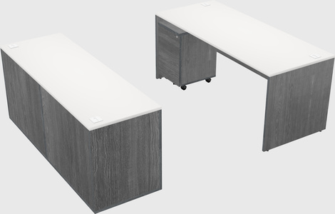 Parallel desk with credenza