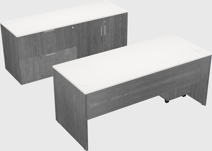 Parallel desk with credenza
