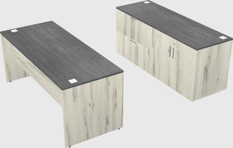 Parallel desk with credenza