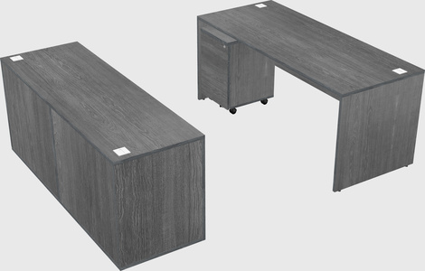 Parallel desk with credenza
