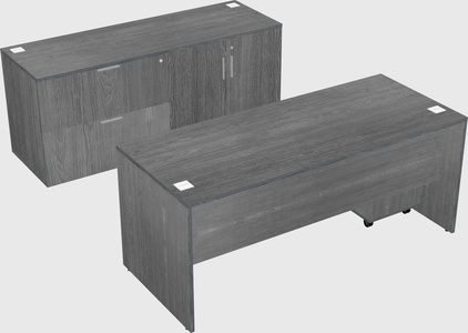 Bureau parallèle avec crédence