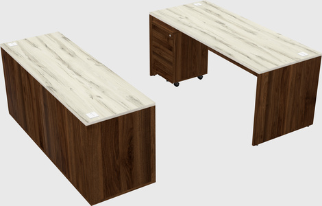 Parallel desk with credenza