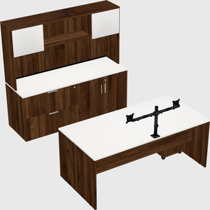 Parallel desk with credenza