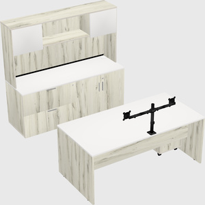Parallel desk with credenza