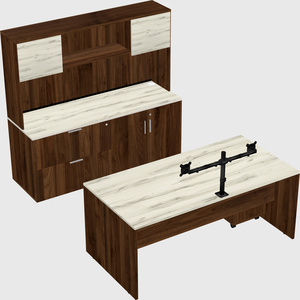 Bureau parallèle avec crédence
