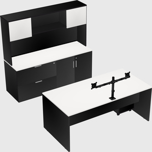 Parallel desk with credenza