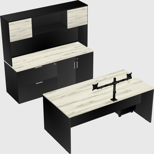 Parallel desk with credenza