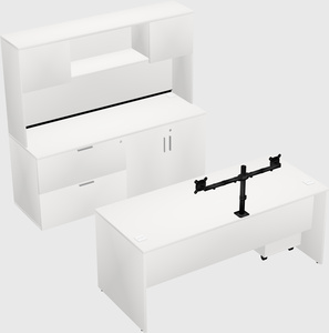 Bureau parallèle avec crédence