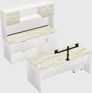 Parallel desk with credenza