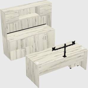 Parallel desk with credenza