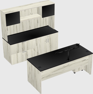 Parallel desk with credenza