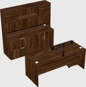 Parallel desk with credenza