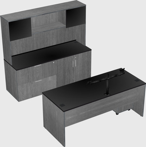 Parallel desk with credenza