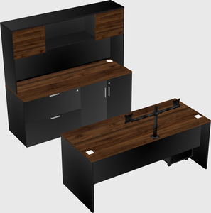 Parallel desk with credenza
