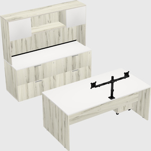Parallel desk with credenza