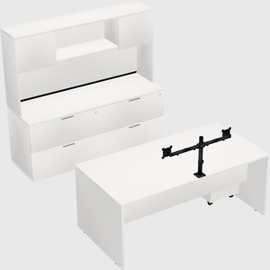 Parallel desk with credenza