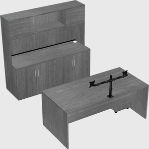 Bureau parallèle avec crédence