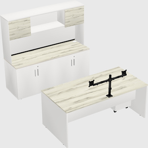 Bureau parallèle avec crédence